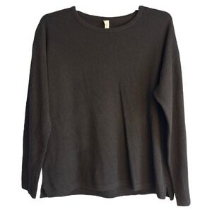 Antonio‎ Melani Womens XL 100% Cashmere Black Crew Neck Long Sleeve Pullover NWT